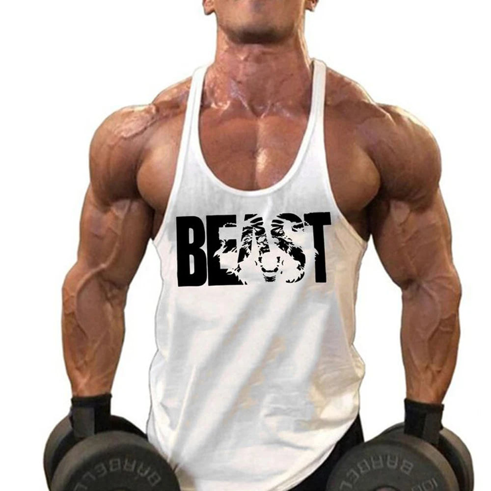 Mens Bodybuilding Printed Muscle Stringer