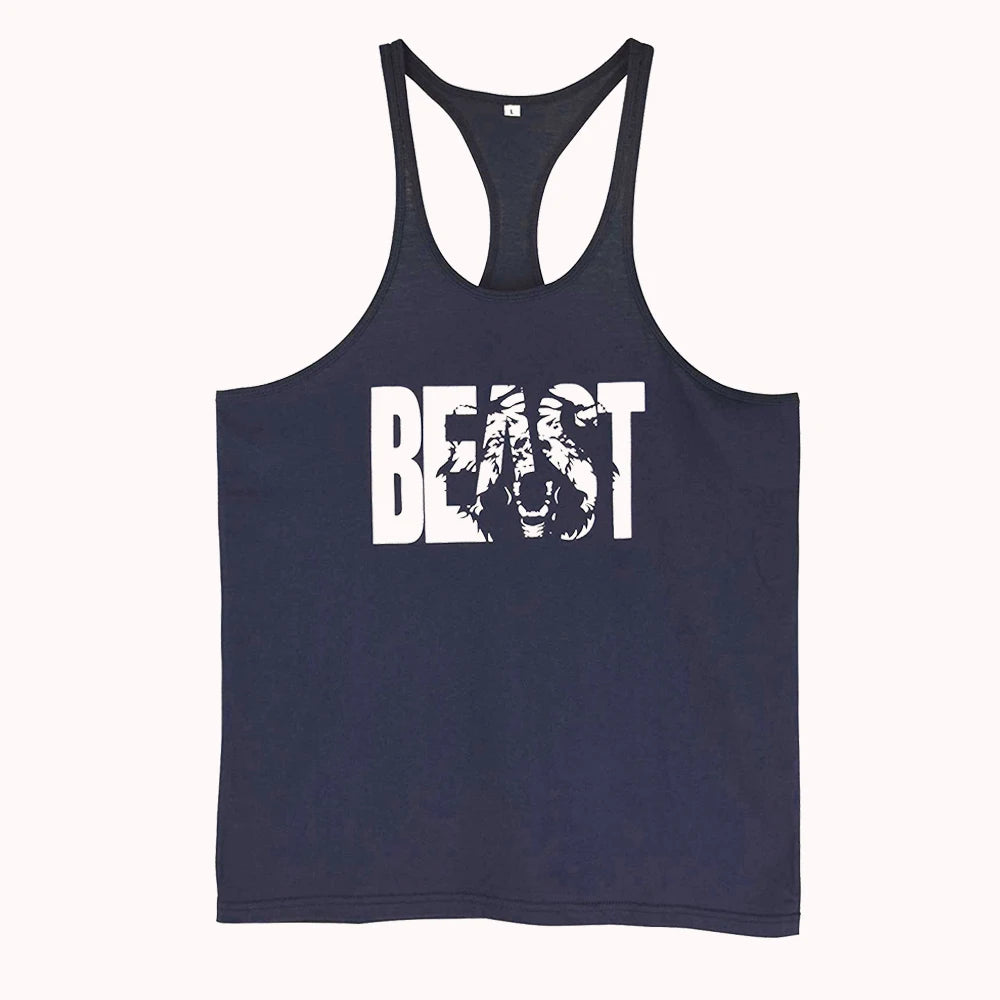 Mens Bodybuilding Printed Muscle Stringer