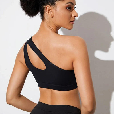 One Shoulder Shockproof Yoga Bra