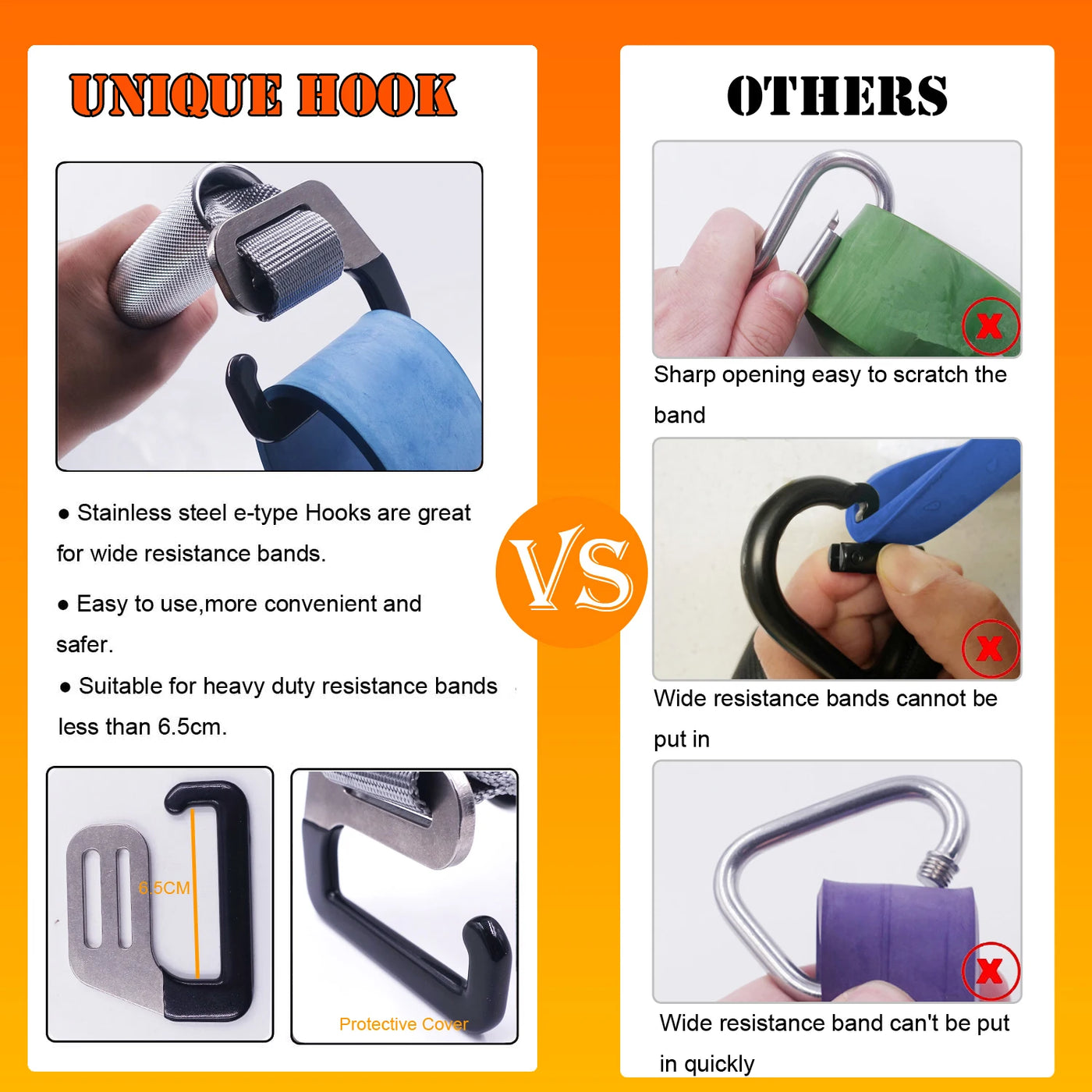 Portable Resistance Band  Bar Wrapping Rubber Hook