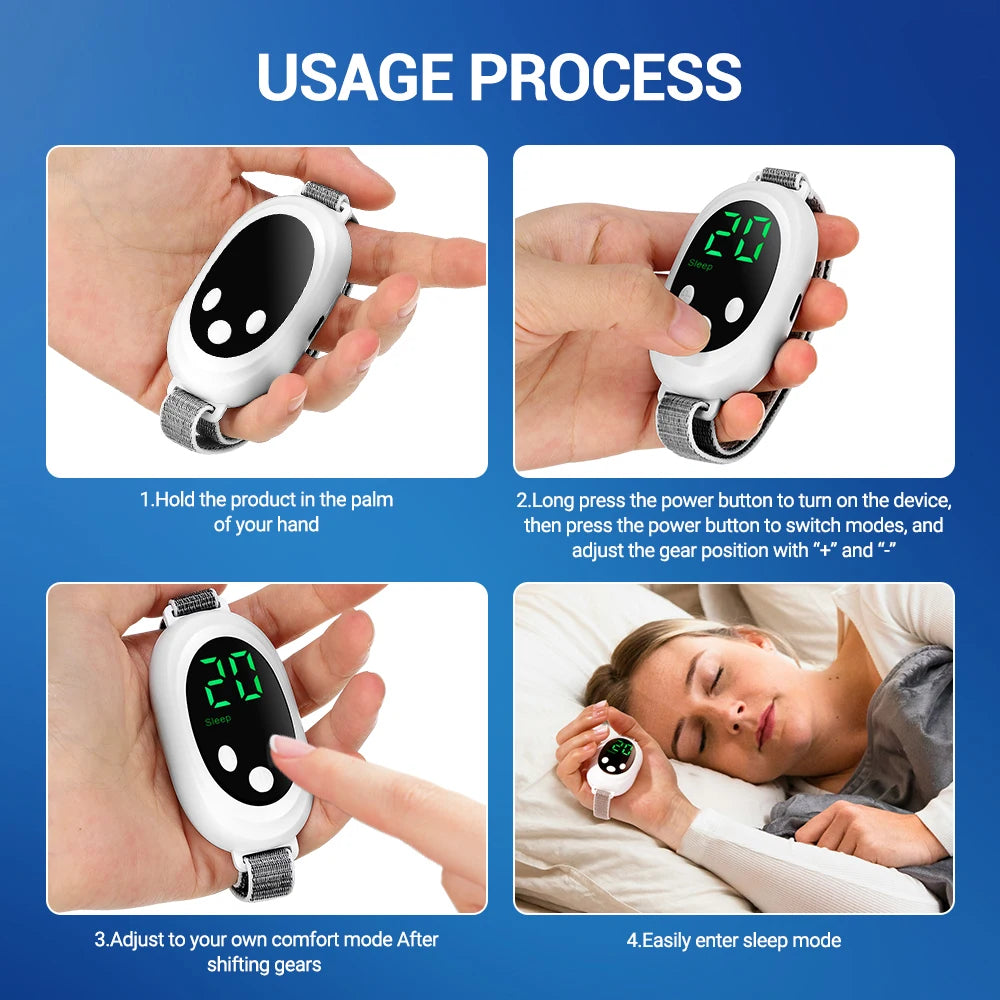 Microcurrent Sleep Aid Watch 20 Levels EMS Muscle Stimulation Hand Massager Relief Anxiety Insomnia Sleeping Aid Wristband