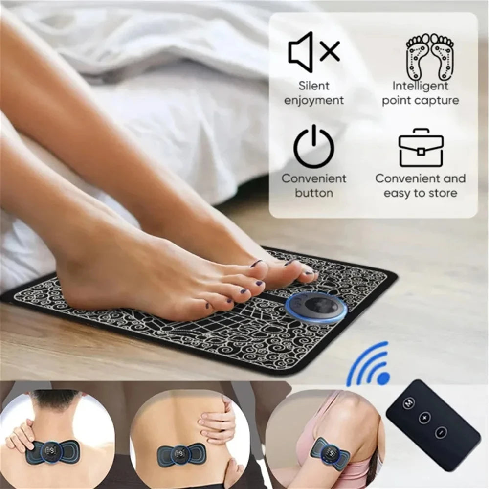 Intelligent Electric Massager EMS Foot Muscle Massager Acupoint Pulse Massage Patch Relief Pain Relax Improve Blood Circulation