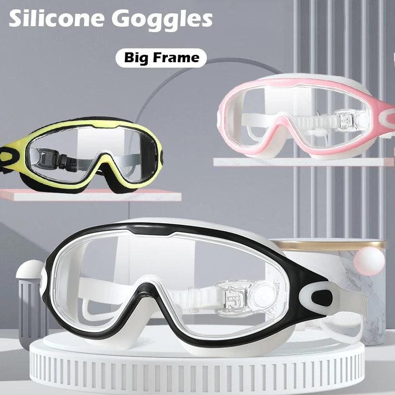 Waterproof And Anti Fog Electroplating Large Frame Swimming Goggles