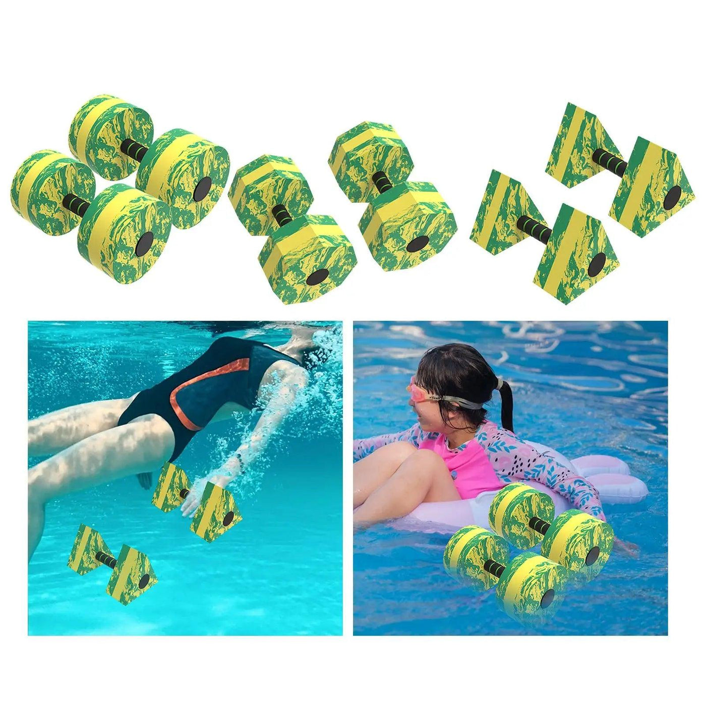 2Pcs Water Dumbbells Aquatic Dumbbells Barbell Floats Adults