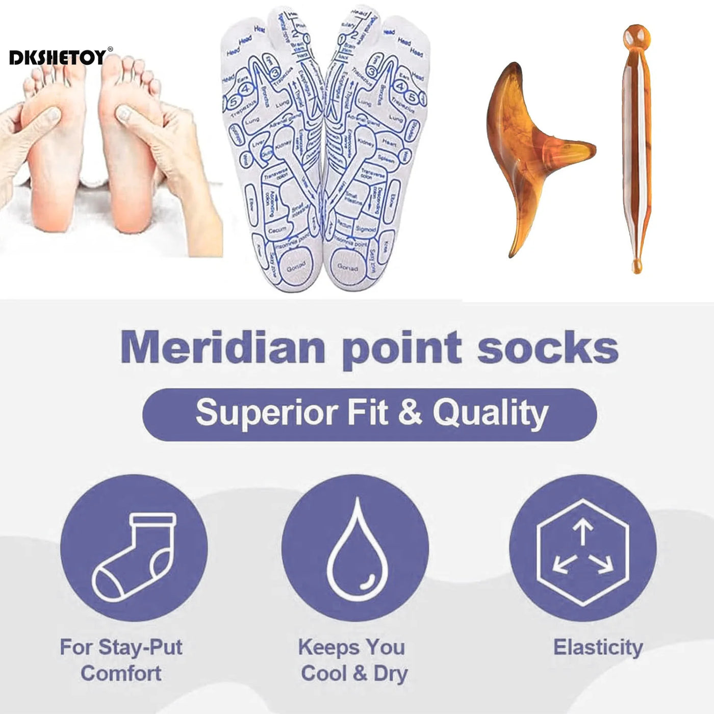 Acupuncture Point Socks With Foot Point Tool