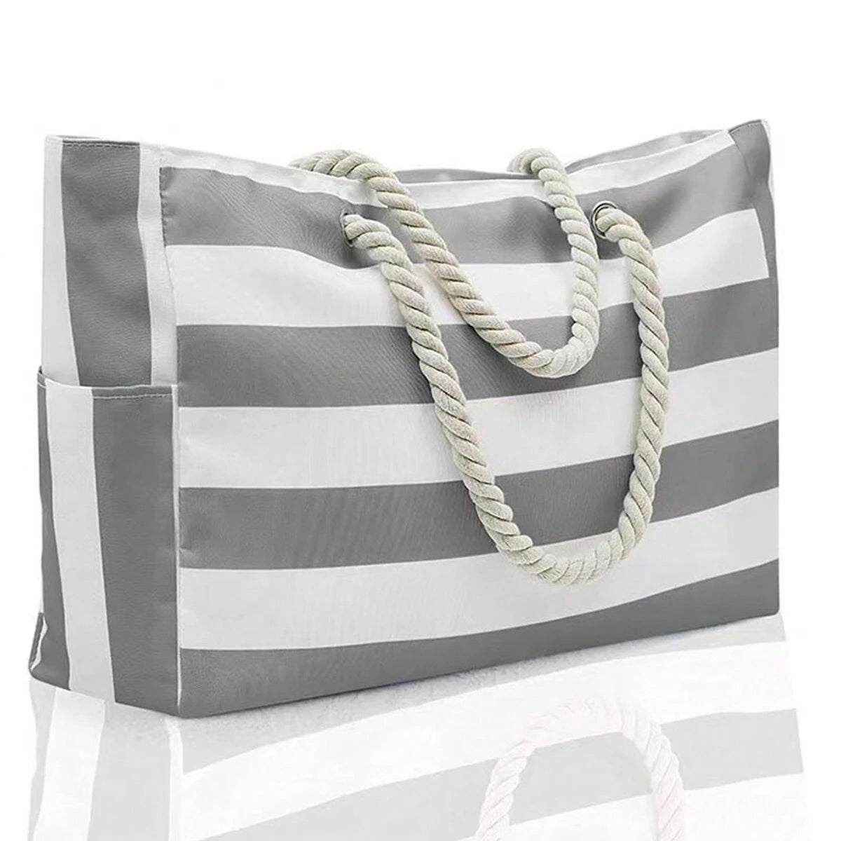 Striped Canvas Summer Beach Bag