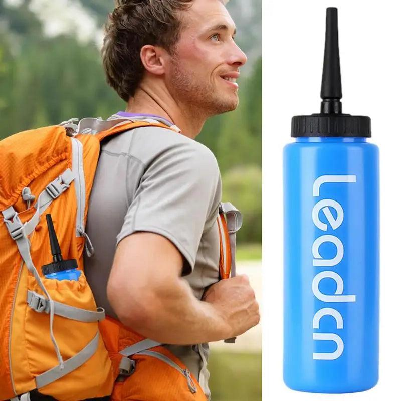 Portable Hockey Water Bottle with Long Straw