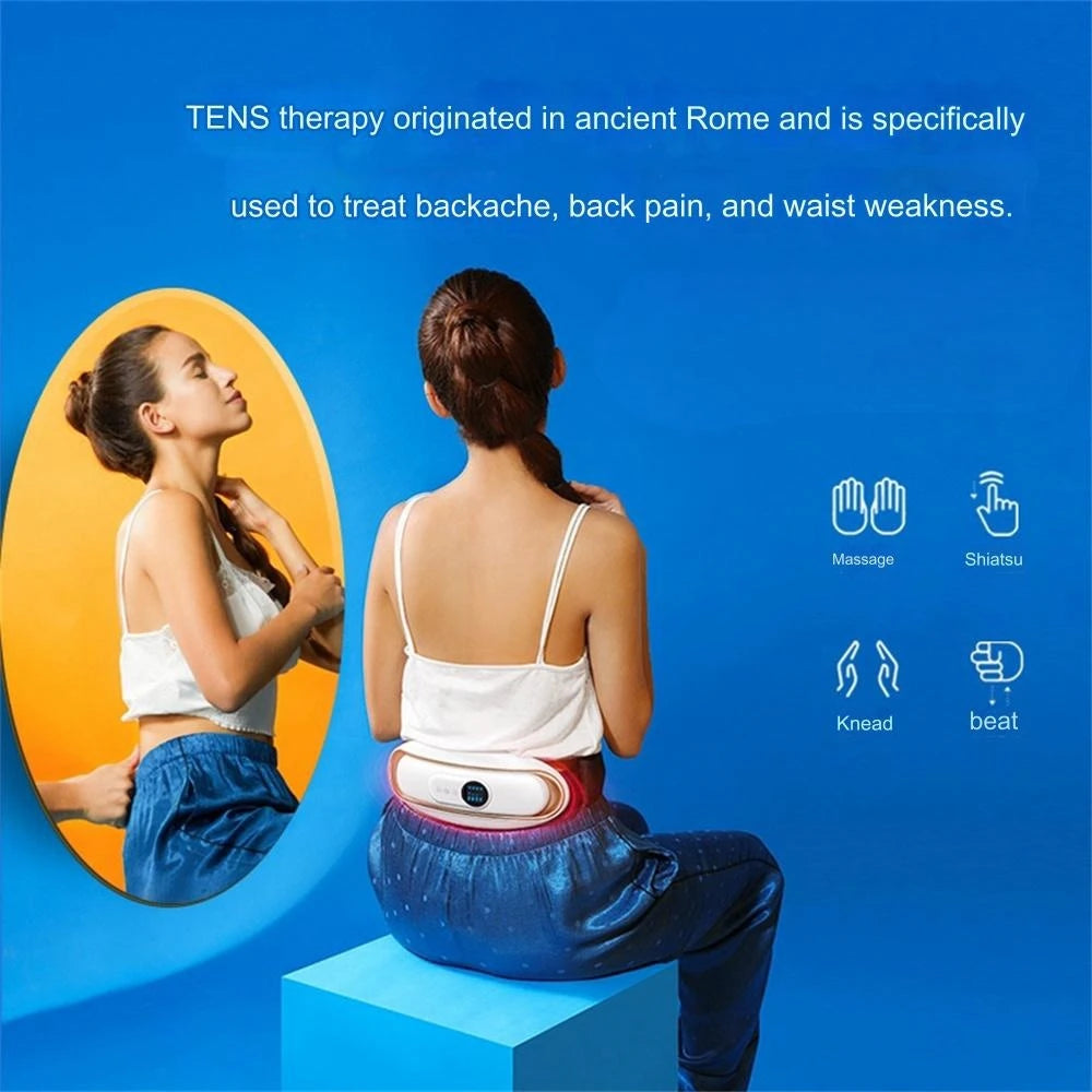 Waist Massager Waist Abdomen Lumbar Spine Back Pain Hot Compress Therapy Electric Pulse Massager