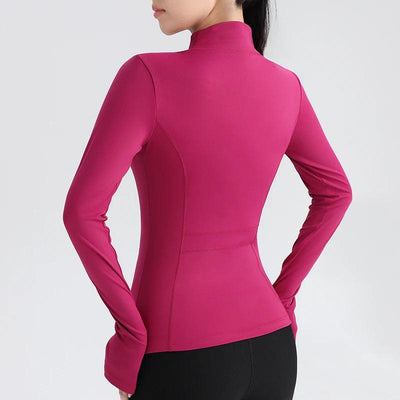 Gym Women's Full Zip Yoga Top With Thumbholes