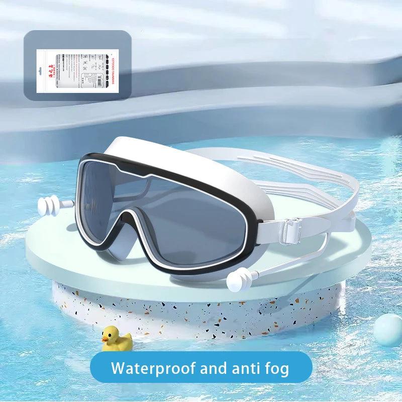 Adult Large Frame Swimming Goggles and Silicon Earplugs