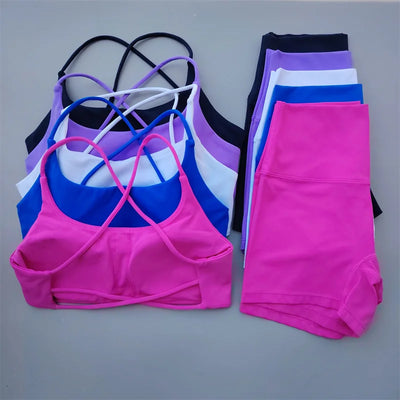 Sexy Yoga 2 Pcs Women's Sports Bra Shorts