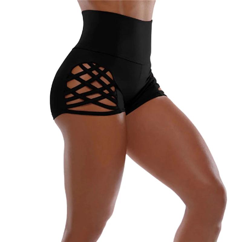 Women High Waist Hollow-out Workout Safty Panties