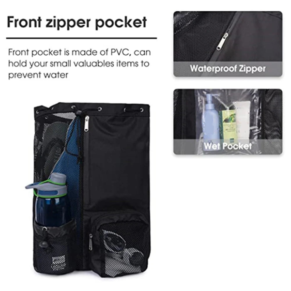 Multipurpose Mesh Drawstring Backpack