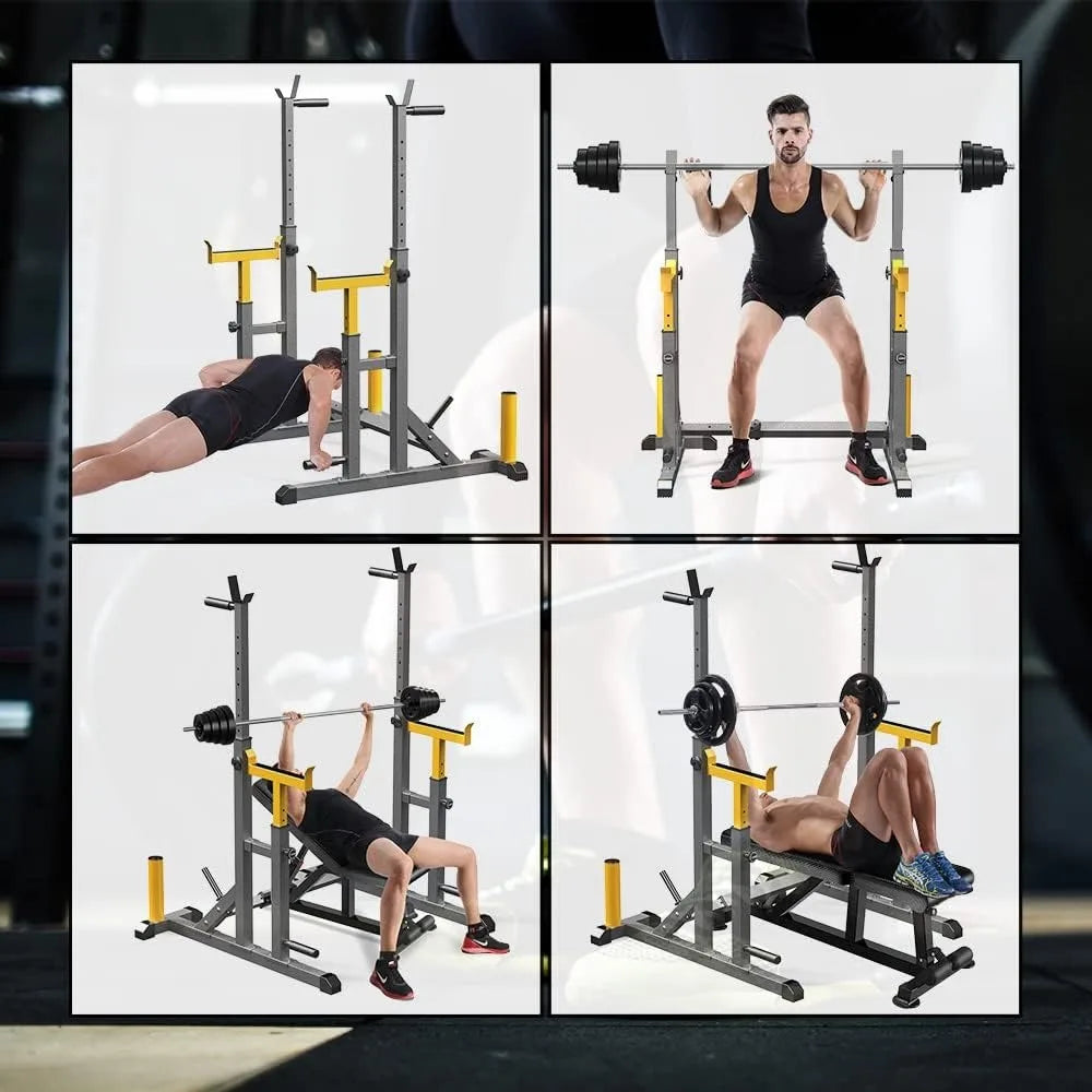 ,Multi-Function Barbell Rack for Weight Lifting