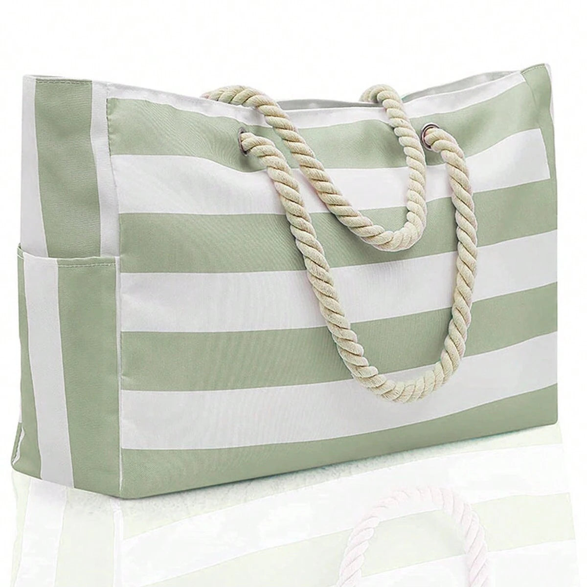 Striped Canvas Summer Beach Bag