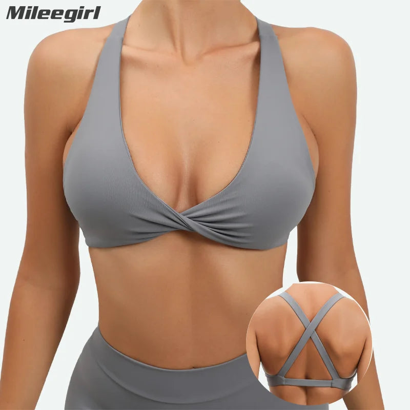 Mileegirl High Impact Women Cross back Sports Bras