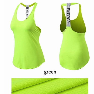 Sleeveless Women Fitness Shirt Gym Vest x Letter Backless Shirt