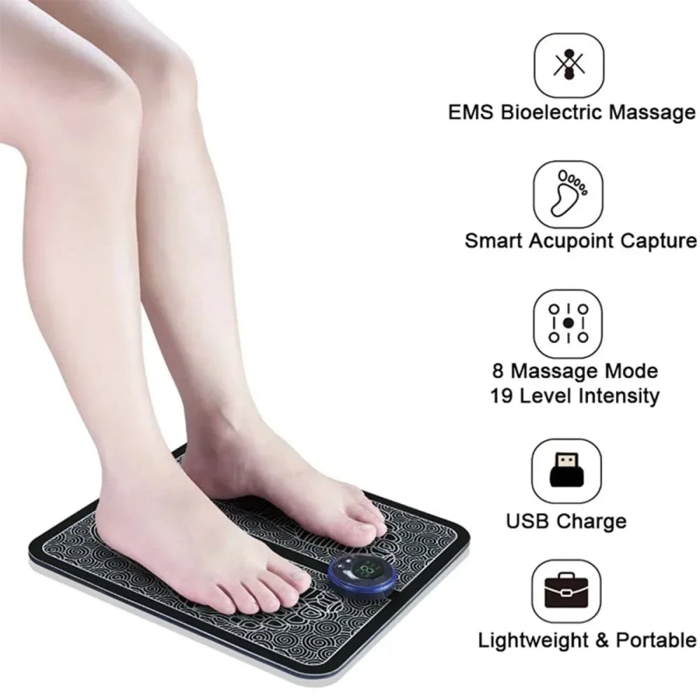 Intelligent Electric Massager EMS Foot Muscle Massager Acupoint Pulse Massage Patch Relief Pain Relax Improve Blood Circulation