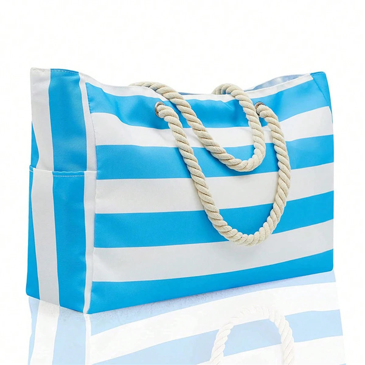 Striped Canvas Summer Beach Bag