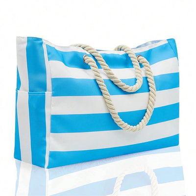 Striped Canvas Summer Beach Bag