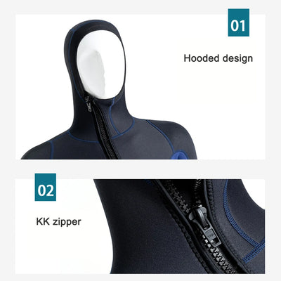 Neoprene Diving Surfing Suit Hooded Unisex Diving Protection Clothes