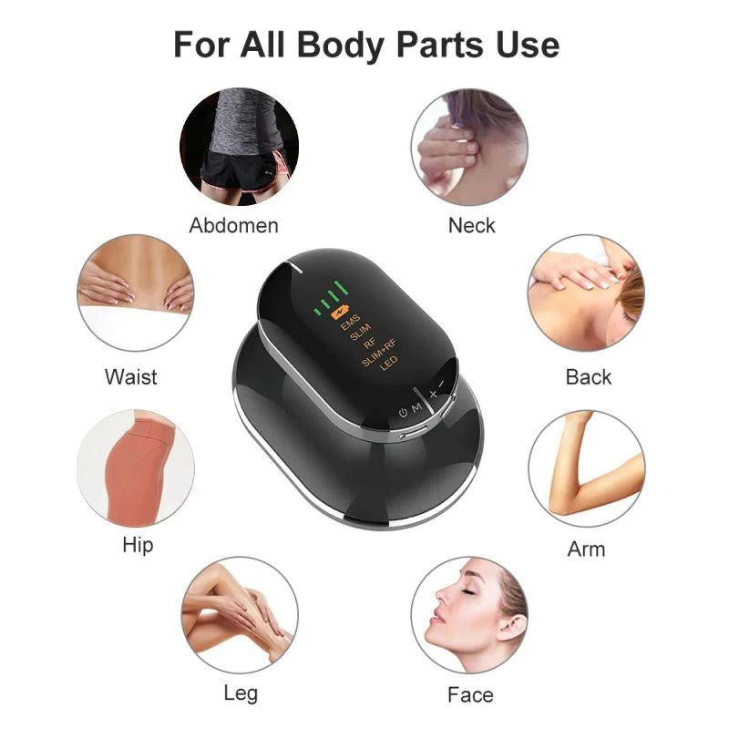 Radio Frequency Body Slimming Machine Fat Burner Slim Shaping Device LED Light Lose Weight Cellulite Massager Black White