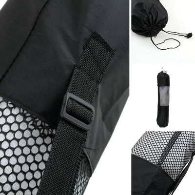 Yoga Mat Bag Portable Breathable Sports Bag with Adjustable Shoulder Straps Carry Mesh Storage Bag Fits Most Yoga Mats Black