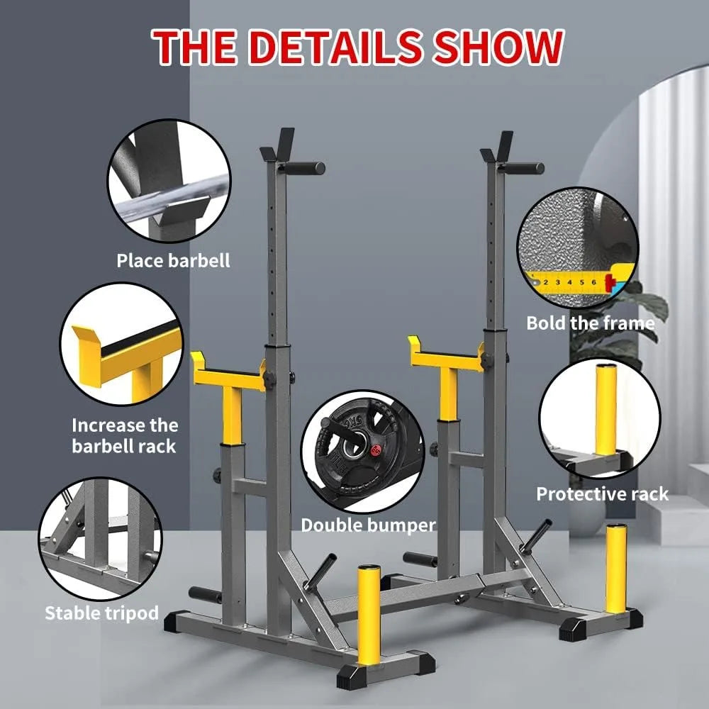 ,Multi-Function Barbell Rack for Weight Lifting