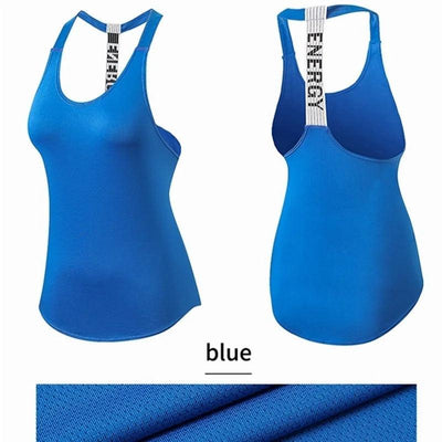 Sleeveless Women Fitness Shirt Gym Vest x Letter Backless Shirt