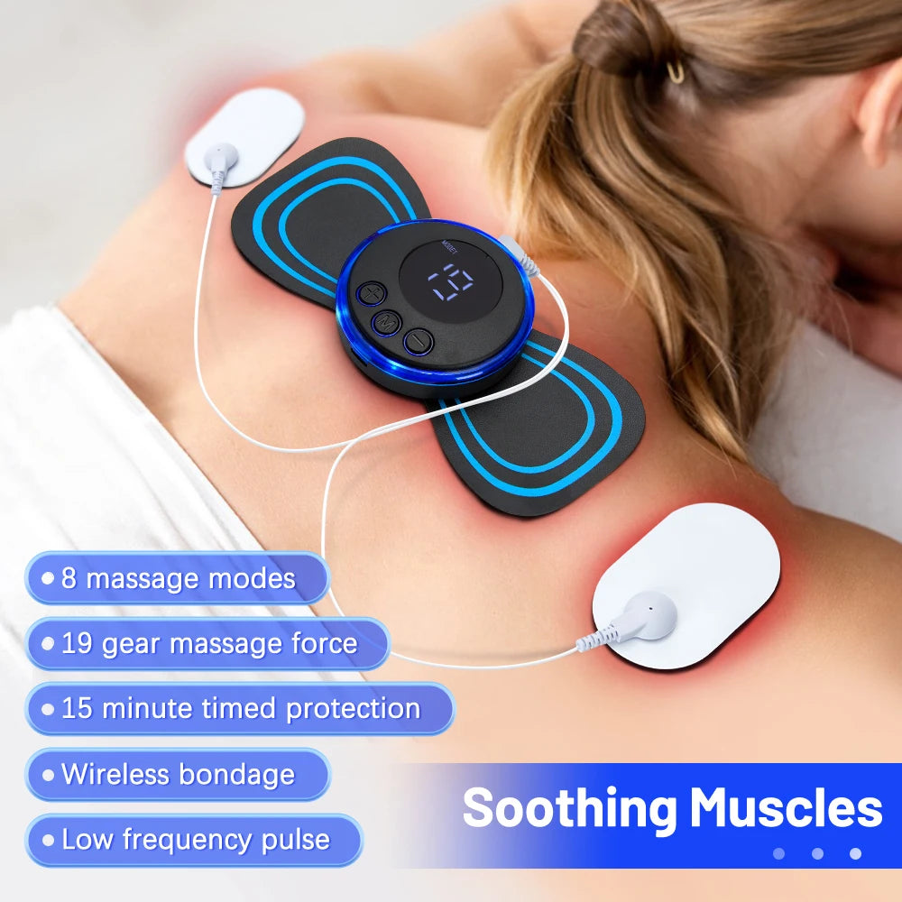 Neck Massager EMS Muscle Stimulator Electric Cervical Massage Patch Low Frequency Pulse Massage Pads Pain Relief Relaxation Tool