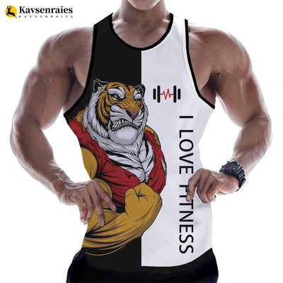 Rottweiler Love Fitness 3D Printed Tank Tops Animal Letter Print Tops Tees Sleeveless Vest Men Harajuku Streetwear GYM T-shirt