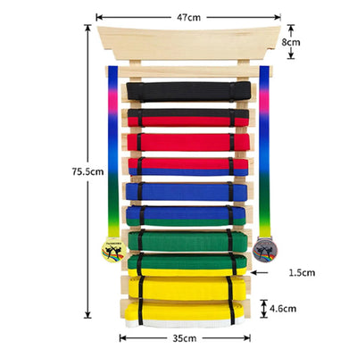 Wood Karate Belt Display Rack Foldable Wood