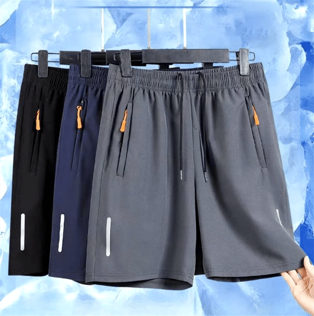 Men'S Summer Ultra-Thin Ice Silk Beach Casual Shorts