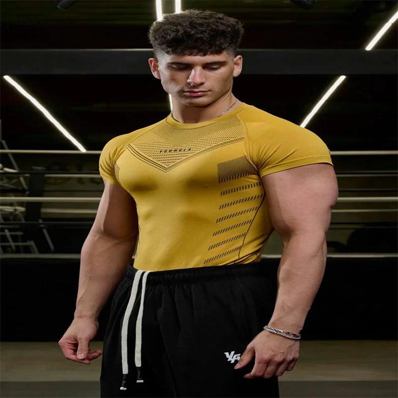 Men Short Sleeve Rash Guard Compression Shirts