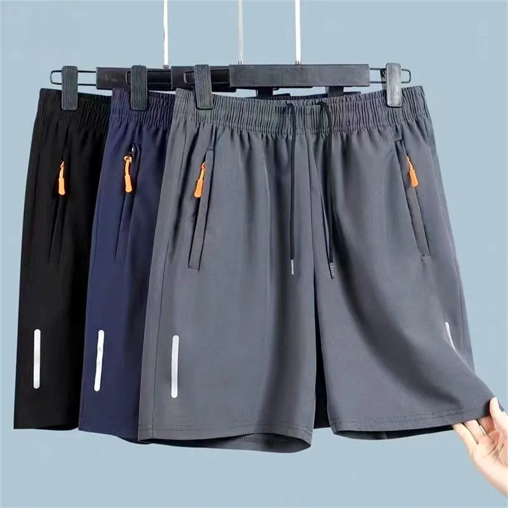 Men'S Summer Ultra-Thin Ice Silk Beach Casual Shorts