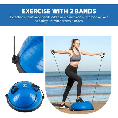 ZELUS Balance Ball Trainer with Resistance Bands and Foot Pump
