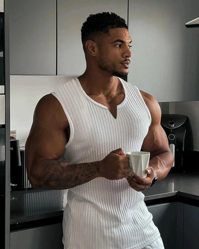 New men V-neck Vest gym Tank top