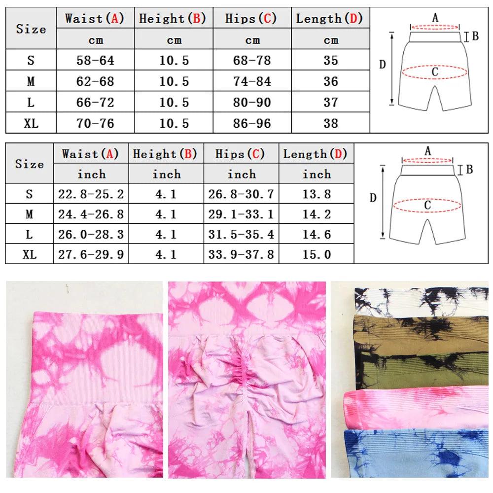 Seamless Tie Dye Push Up Shorts