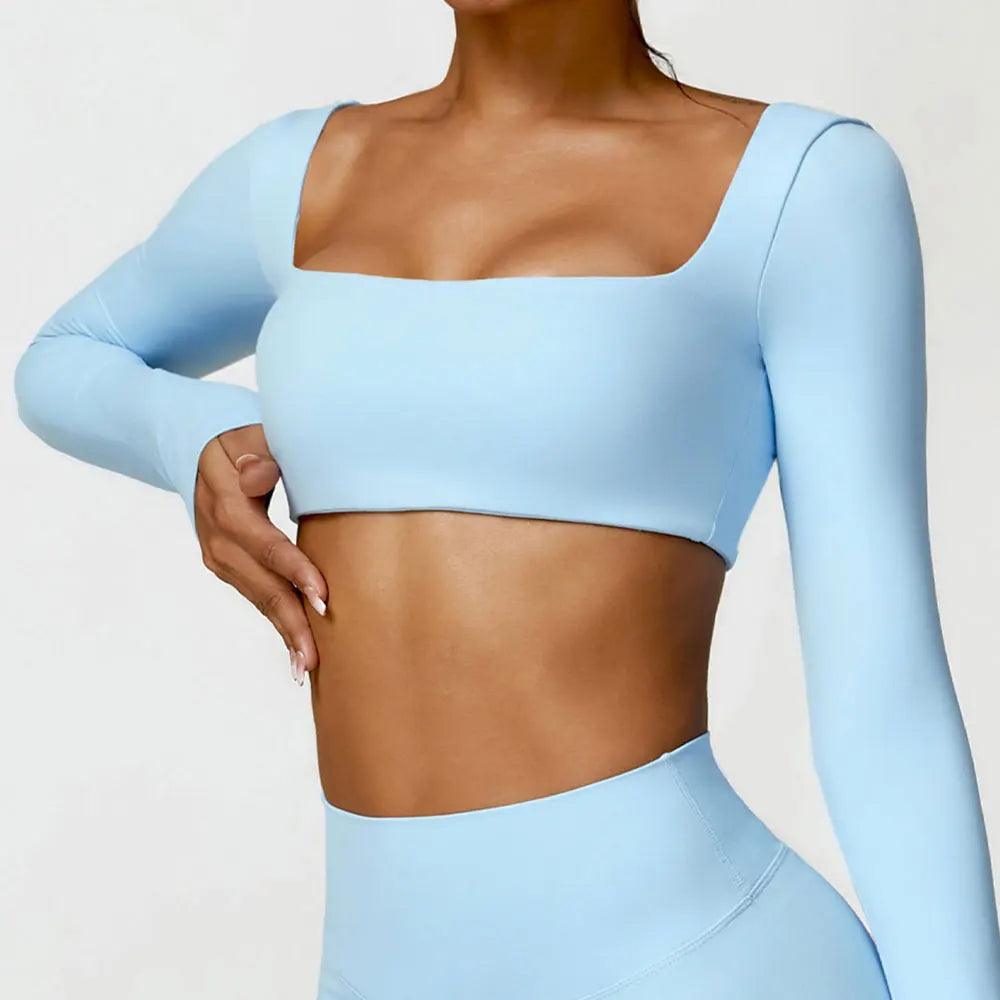 Seamless Sexy Square Neckline Elastic Sportwear