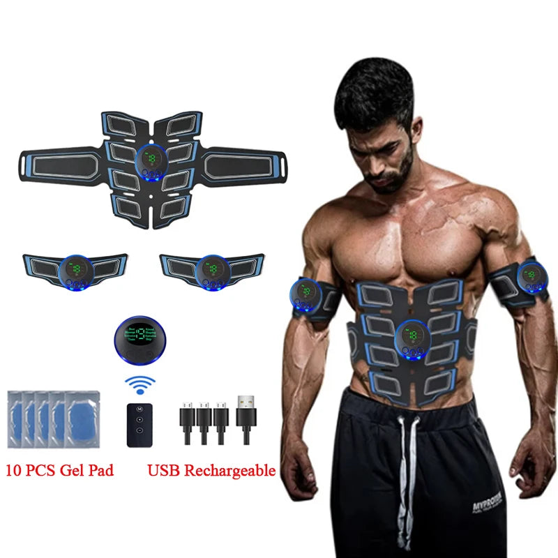 Remote Controller EMS Muscle Stimulator Smart Electric Fitness Abdominal Training ABS Arm Stickers Body Slimming Massager