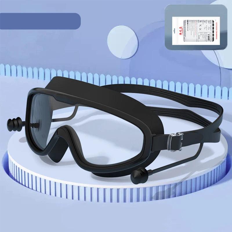 Adult Large Frame Swimming Goggles and Silicon Earplugs