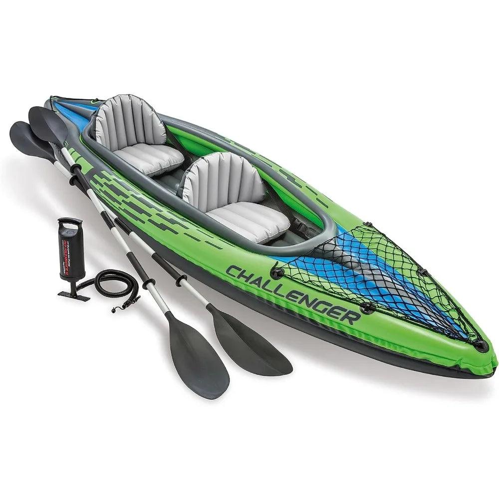 Inflatable Kayak Series: Includes Deluxe 86in Kayak Paddles and High-Output Pump