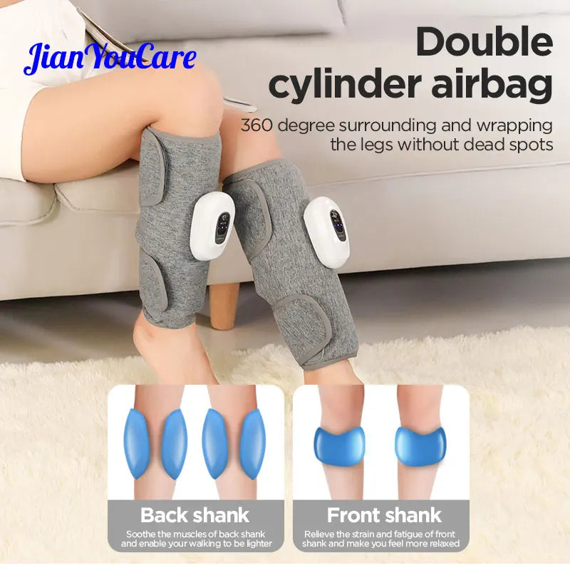 JianYouCare Portable Air Compression Leg Calf Massager Household Hot Compress Muscle Relaxation Promote Blood Circulation Relief