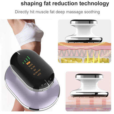 Radio Frequency Body Slimming Machine Fat Burner Slim Shaping Device LED Light Lose Weight Cellulite Massager Black White