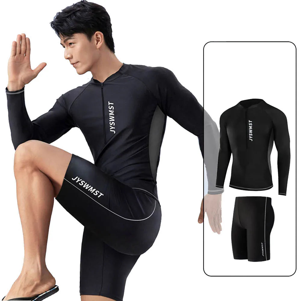 New Men's Quick-Drying Swimsuit Long-Sleeved Sun-proof Beach T-shirt