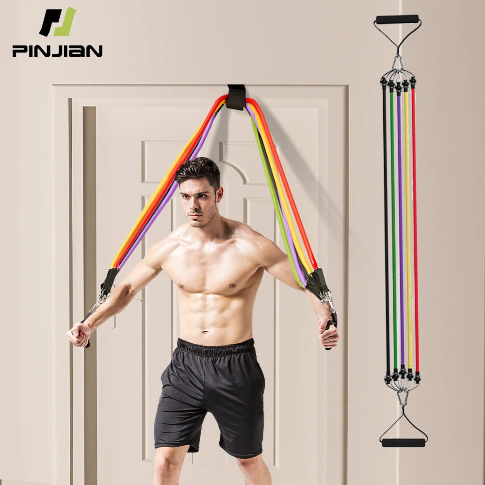 Multii-function Pull Rope Bodybuilding Resistance Bands Set  10-15pcs