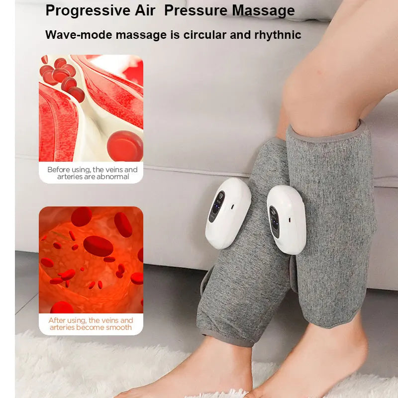 JianYouCare Portable Air Compression Leg Calf Massager Household Hot Compress Muscle Relaxation Promote Blood Circulation Relief