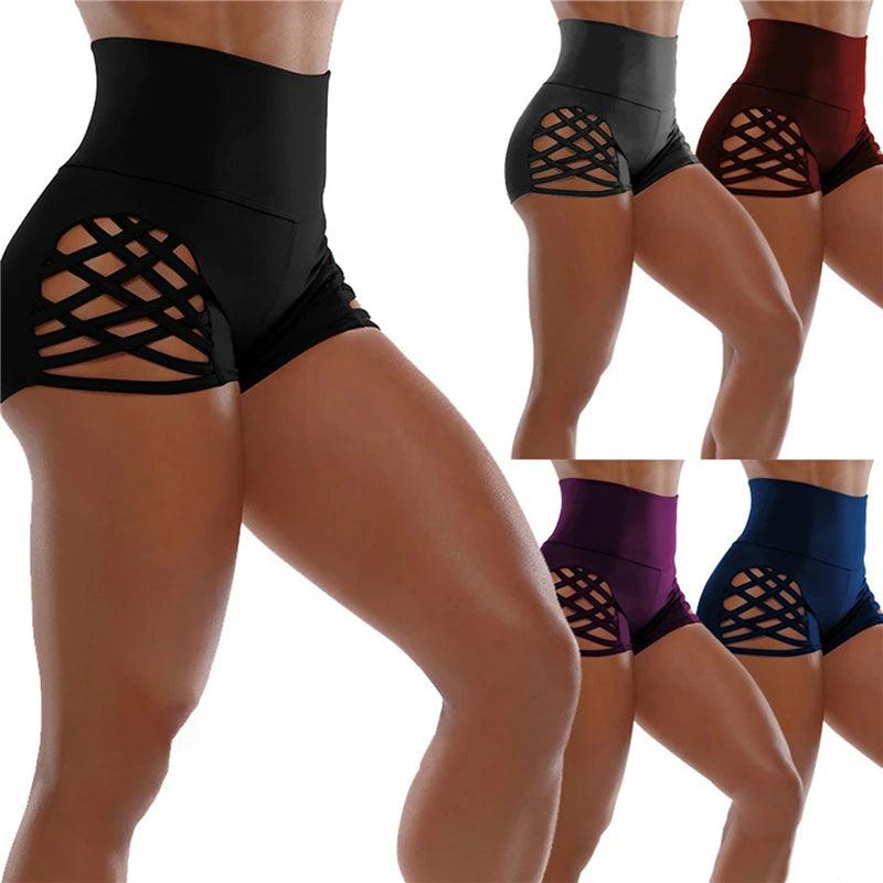 Women High Waist Hollow-out Workout Safty Panties