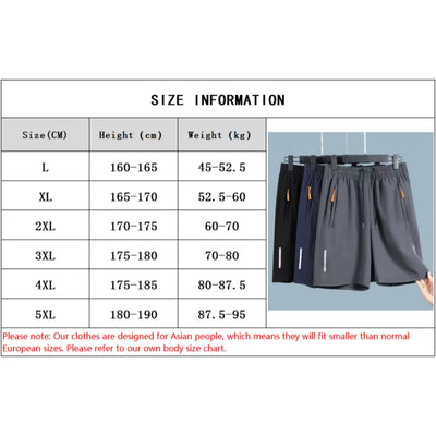 Men'S Summer Ultra-Thin Ice Silk Beach Casual Shorts