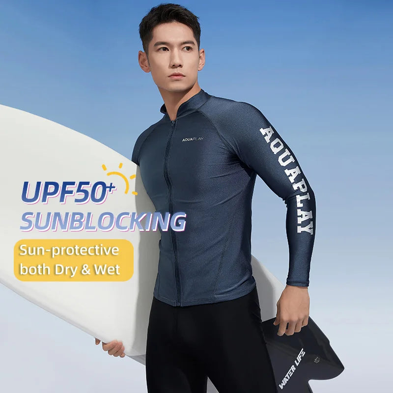 Full Zipper Long Sleeve Suit Swimming Surf